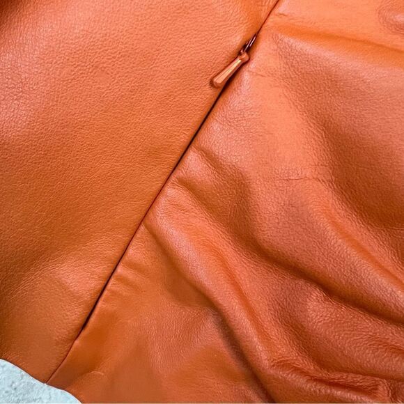 Wilson’s Leather Maxima Orange Leather Zip Moto Jacket - Picture 11 of 16
